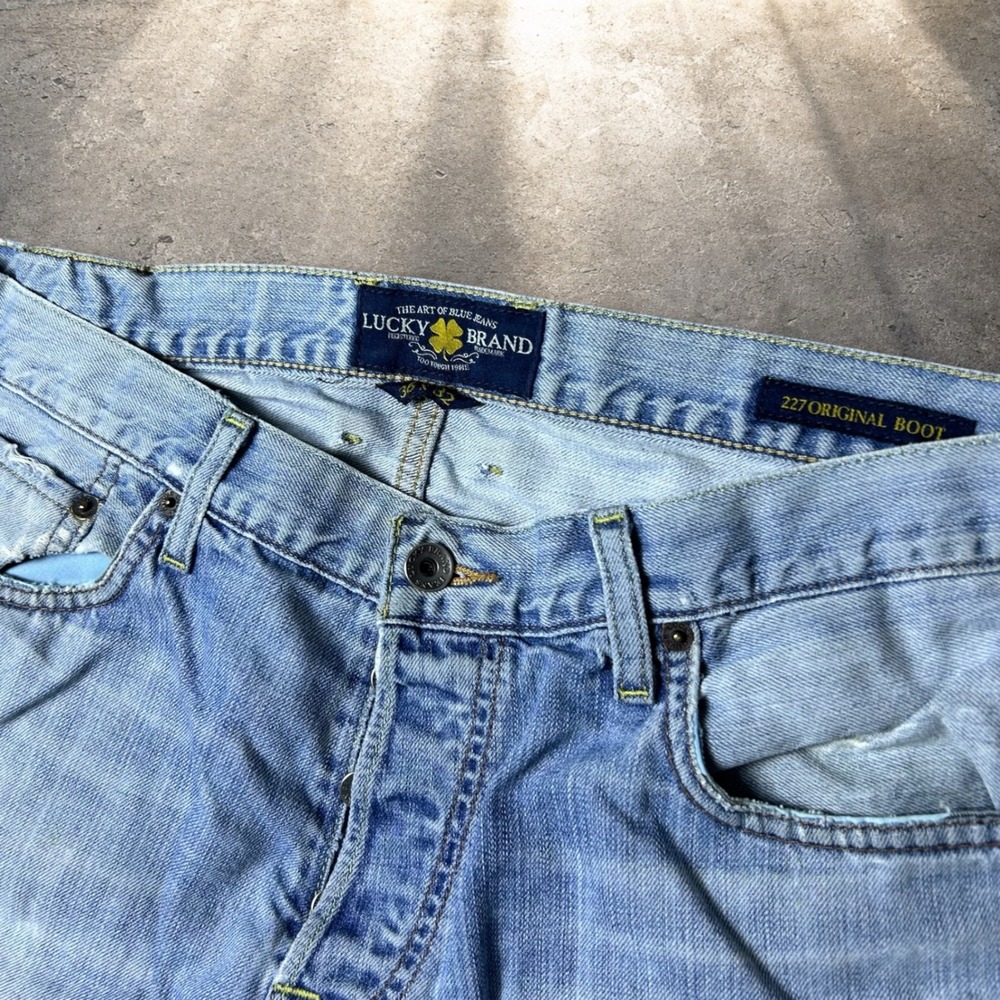 Lucky Brand 227 Original Bootcut Jeans Light Wash Blue Skater 90s 36x32